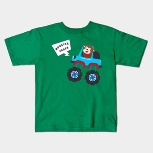 illustration of monster truck with cartoon style. Kids T-Shirt